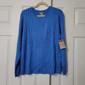 White Stag Cable Knit Sweater Women's XXL (20) Long Sleeve Acrylic Blend *NWT*